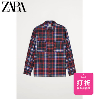 ZARA 新款 男装  格子纹理衬衫外套 01639401944