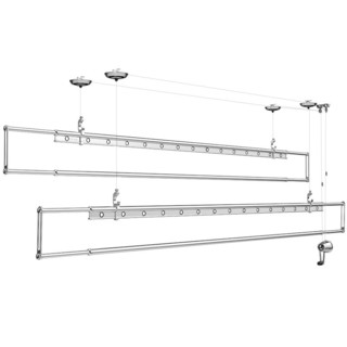 Hotata 好太太 D-1072 铝合金手摇四杆挂衣架 2.8米 银色