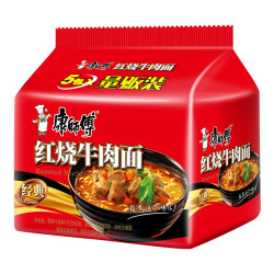 康师傅 方便面 经典红烧牛肉面85g*5袋 泡面袋装速食 五连包