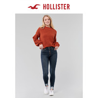 Hollister秋季柔软弹力时尚高腰修身九分牛仔裤 女 304595-1
