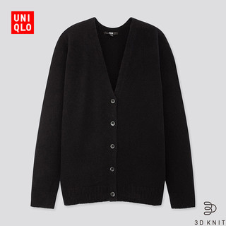 限尺码：UNIQLO 优衣库 420305 3D柔软羊仔毛 女士茧形针织开衫