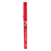 PILOT 百乐 BX-V5 直液式走珠笔小V5中性笔 0.5mm针管水笔签字笔 彩色学生考试笔 红色6支装