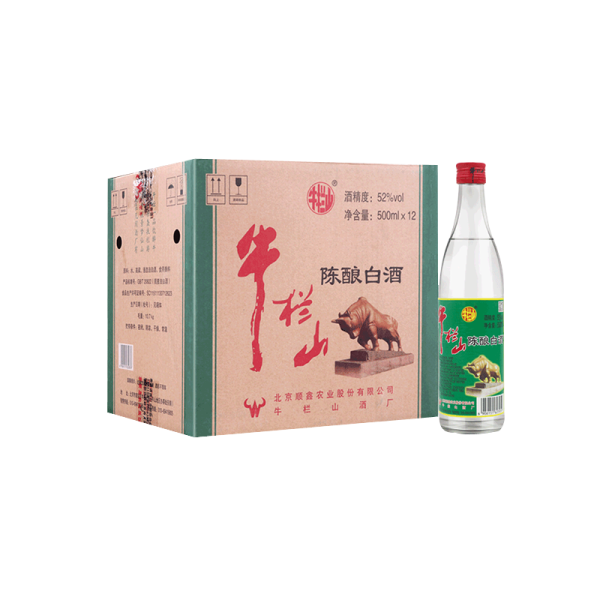 商品牛栏山 陈酿白酒 白牛二 52度 浓香风格白酒 500ml*12瓶 整箱装