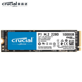 英睿达（Crucial）1TB SSD固态硬盘 M.2接口(NVMe协议) P1系列