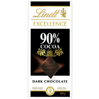 移动专享：Lindt 瑞士莲 特醇排装 90%可可 黑巧克力 100克