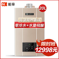 NORITZ 能率 JSQ39-D2Q零冷水20升燃气热水器即热式恒温家用强排式