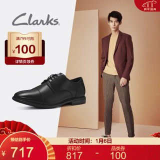 Clarks其乐男鞋Banbury Walk商务正装皮鞋德比鞋男士系带男鞋 黑色 261447737 41