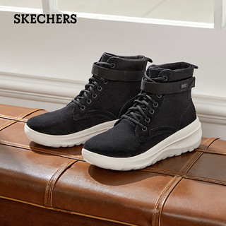 Skechers斯凯奇官方秋冬新款女鞋高帮鞋厚底运动雪地靴棉鞋小短靴 15537 栗子色/CSNT 38.5