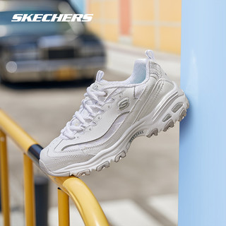 Skechers 斯凯奇 新款熊猫鞋加绒运动鞋老爹鞋女冬 66666078 酒红色/BURG 36