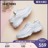 Skechers斯凯奇秋冬女鞋厚底熊猫鞋老爹鞋蝴蝶结运动休闲鞋子 13168 （40、白色/WHT）