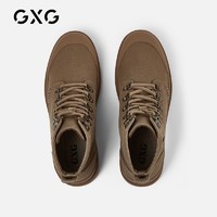 GXG男鞋高帮鞋男靴子男2020新款冬季增高厚底工装靴鞋子男潮鞋