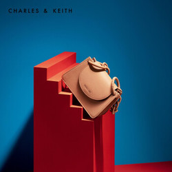 CHARLES＆KEITH2021春季CK2-50270420粗链条饰女士翻盖手提单肩包 BLUSH浅红色 S