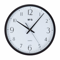 晨光(M&G)文具13英寸黑色经典圆形挂钟 客厅创意静音钟表 时尚简约壁钟卧室时钟 单个装ARCN8252 *5件