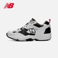 New Balance NB官方男款608系列MX608WT经典复古舒适休闲老爹鞋（44、白色/黑色 MX608RB1）