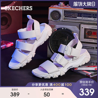 Skechers斯凯奇2020年新款女鞋外穿凉鞋休闲魔术贴沙滩鞋32998（37、白色/WHT）