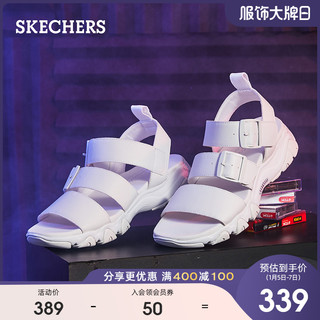 Skechers斯凯奇2020年新款女鞋外穿凉鞋休闲魔术贴沙滩鞋32998（40、白色/WHT）