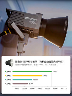 Aputure/爱图仕 艾蒙拉 Amaran 100d 100x 200d 200x 直播视频led补光灯双色温摄影摄像美颜拍照影棚常亮灯