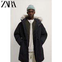 ZARA新款 男装 冬季灰鸭绒中长款羽绒服大衣外套 02222312800