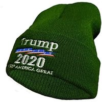 2020 Donald Trump 中性款翻边素色骷髅针织帽