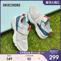 Skechers斯凯奇魔术贴一脚蹬懒人鞋女鞋轻便休闲运动鞋子117011（36、海军蓝色/紫色/NVPR）