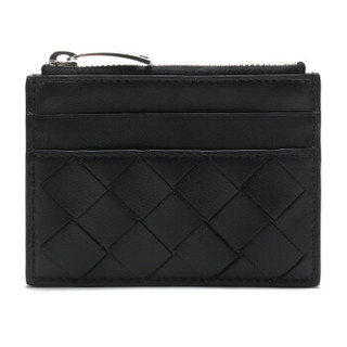 BOTTEGA VENETA 宝缇嘉 BV 女士黑色皮革编织零钱包卡包卡夹 608084 VCPP3 8803