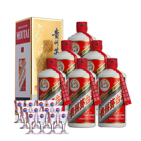 省427.95元】茅台白酒_茅台MOUTAI 飞天43%vol 酱香型白酒500ml*6