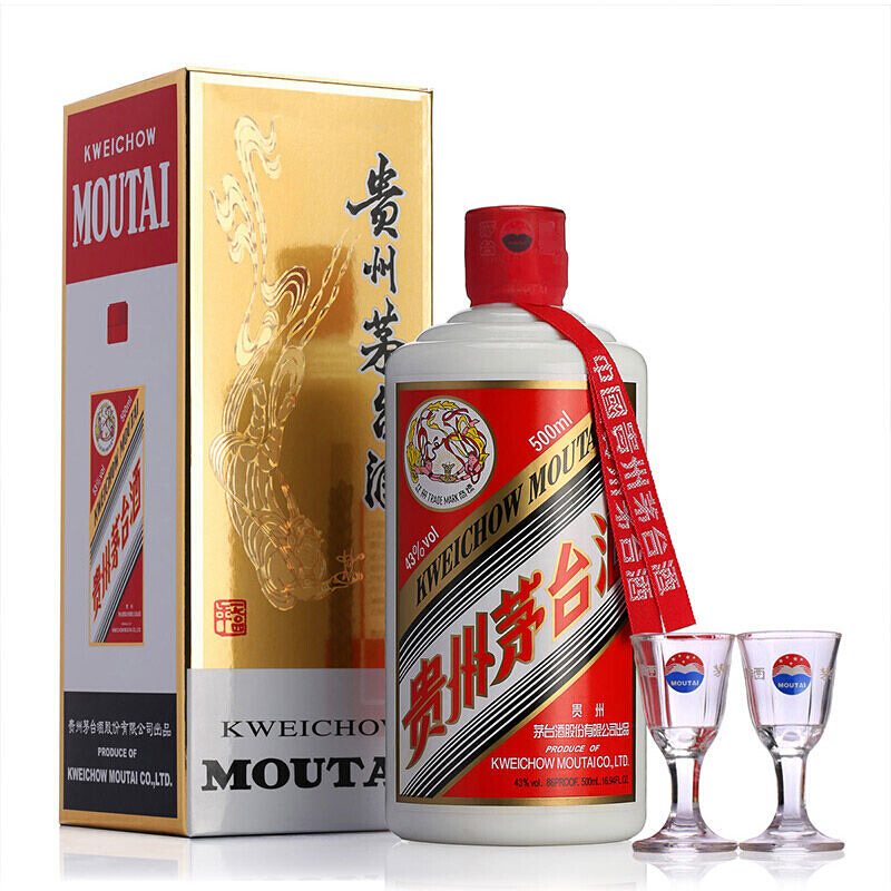 MOUTAI 茅台飞天茅台43%vol 酱香型白酒500ml 单瓶装【报价价格评测怎么