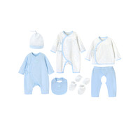 YeeHoO 英氏 YMLNJ00009A01 婴儿服满月8件套 蓝色 59cm