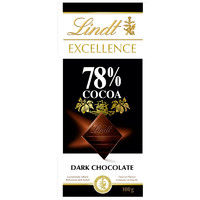 移动专享：Lindt 瑞士莲 特醇排装78%可可黑巧克力 100g *3件