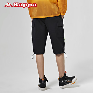 Kappa卡帕男款春夏运动短裤七分裤复古工装裤休闲直筒裤（L、灰色-133）