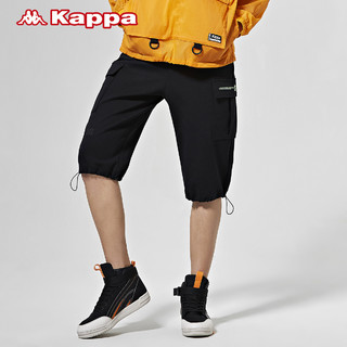 Kappa卡帕男款春夏运动短裤七分裤复古工装裤休闲直筒裤（XXL、灰色-133）