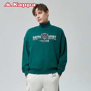 Kappa卡帕落肩套头衫新款情侣男女运动卫衣休闲针织外套上衣