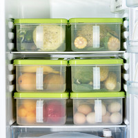 百露 厨房冰箱塑料冷冻收纳盒鸡蛋盒食物保鲜盒抽屉式食品储物盒整理盒 绿色3个装 *5件