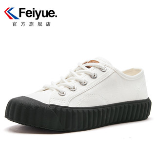 feiyue/飞跃帆布鞋女秋季新款时尚街拍饼干鞋韩版百搭休闲鞋8328（38、8328黑色）