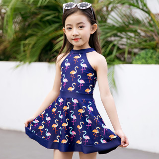 男女童小中大童连体游泳衣可爱分体宝宝泳装(xl,7136粉色云朵长袖)