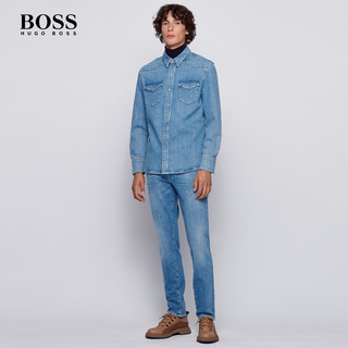 HUGO BOSS雨果博斯男士2020秋季款舒适柔软休闲牛仔裤（30/32、440-蓝色）