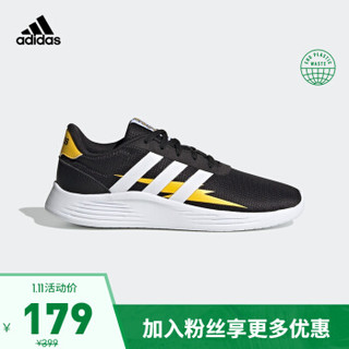 阿迪达斯官网 adidas LITE RACER 2.0 K 小童训练运动鞋FW2545 一号黑/白/黄 35.5(215mm)