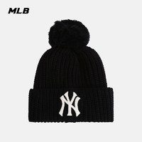 MLB官方 男女帽子NY毛线帽毛球LOGO刺绣保暖秋冬运动户外休闲潮流