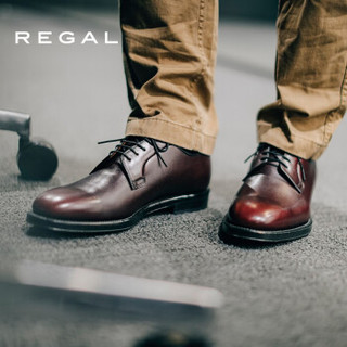 REGAL丽格日本制固特异商务办公系带纯色德比鞋W34D JPY7 WINE(深紅色) 42