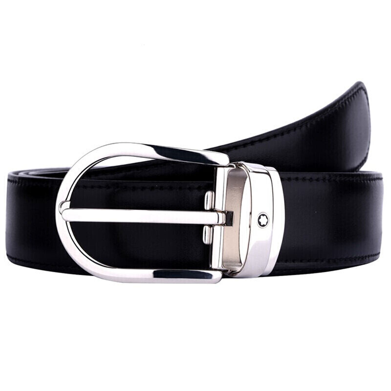 MONT BLANC 万宝龙 经典系列 男士牛皮针扣腰带 38157/128135 黑色