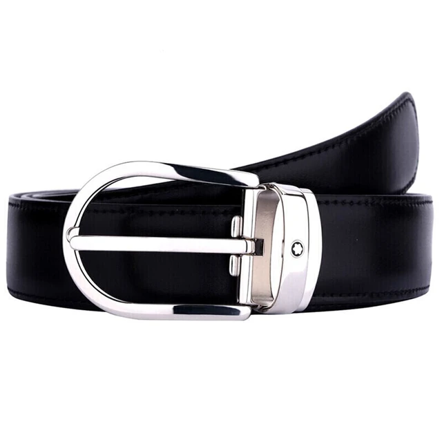 MONT BLANC 万宝龙 经典系列 男士牛皮针扣腰带 38157/128135 黑色