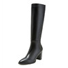 STUART WEITZMAN 斯图尔特·韦茨曼 女士羊皮拉链中跟长靴HETTIE BLACK DRESS NAPPA