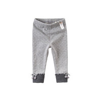 DAVE&BELLA 戴维贝拉 DBM14796-2 女童加绒保暖长裤 灰色 110cm