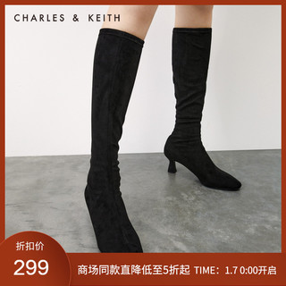 CHARLES&KEITH冬季新品CK1-90360339女士高跟长靴