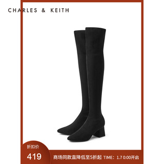 CHARLES&KEITH冬季新品CK1-90360340女士过膝长靴