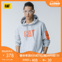 【男女同款】CAT/卡特2020秋冬新款卫衣logo印花休闲连帽套头衫（XXL、橘红色）