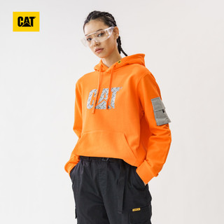 【男女同款】CAT/卡特2020秋冬新款卫衣logo印花休闲连帽套头衫（XXL、黑色）