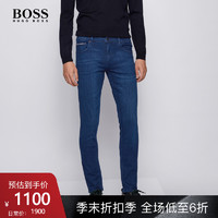 HUGO BOSS雨果博斯男士2020秋季款蓝色弹力意大利牛仔裤（30/32、420-蓝色）