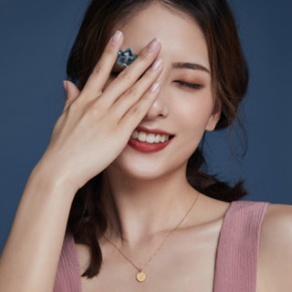 CHOW TAI FOOK 周大福 Y时代系列 中性守护之瞳十二星座圆牌18K金钻石项链