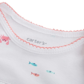 Carters婴儿睡袋纯棉新生儿睡裙宝宝睡衣2件装新生儿连体衣家居服（90cm 、粉红色）1H376510